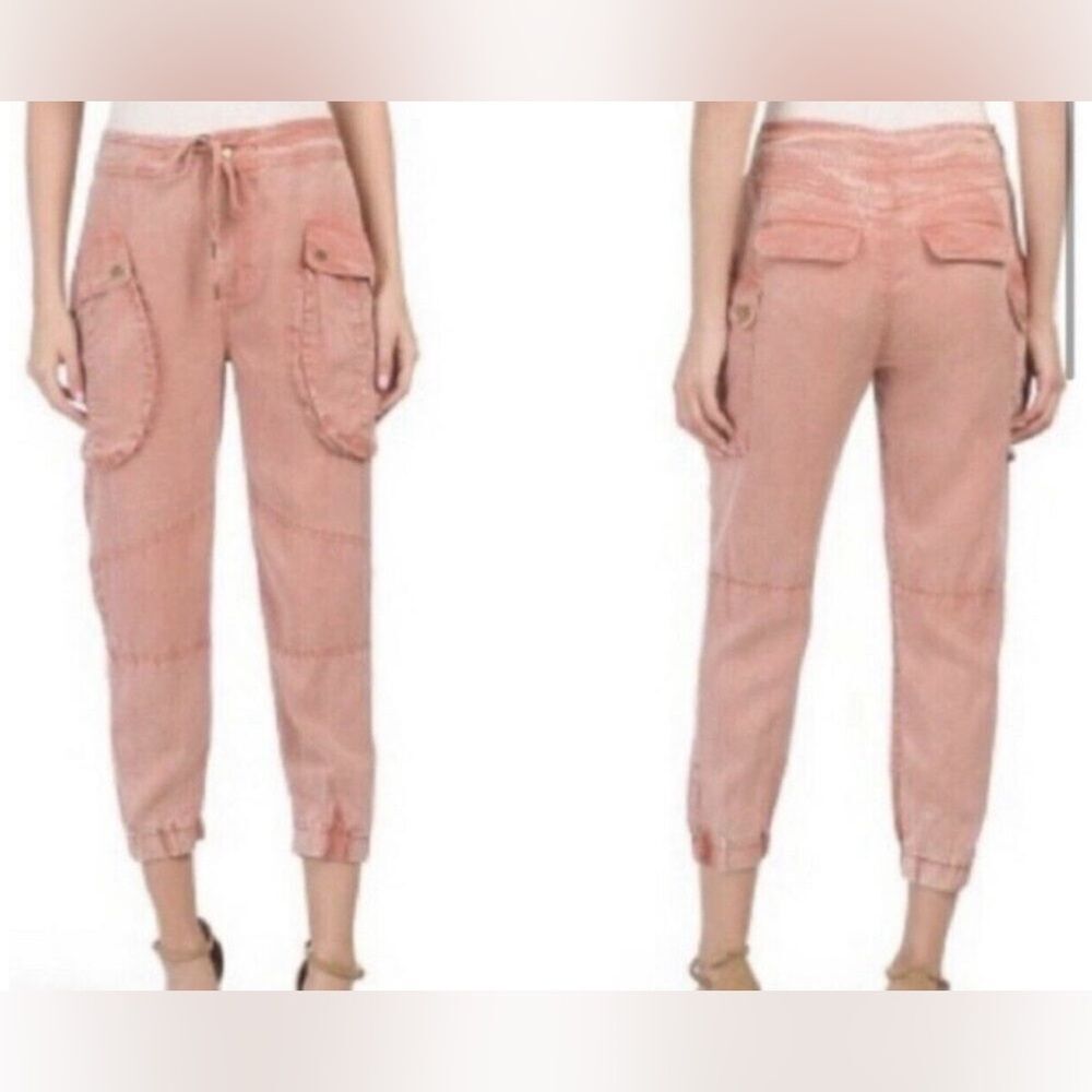 Young Fabulous & Broke Clyde Coral Drawstring Cargo Jogger Pants Size S